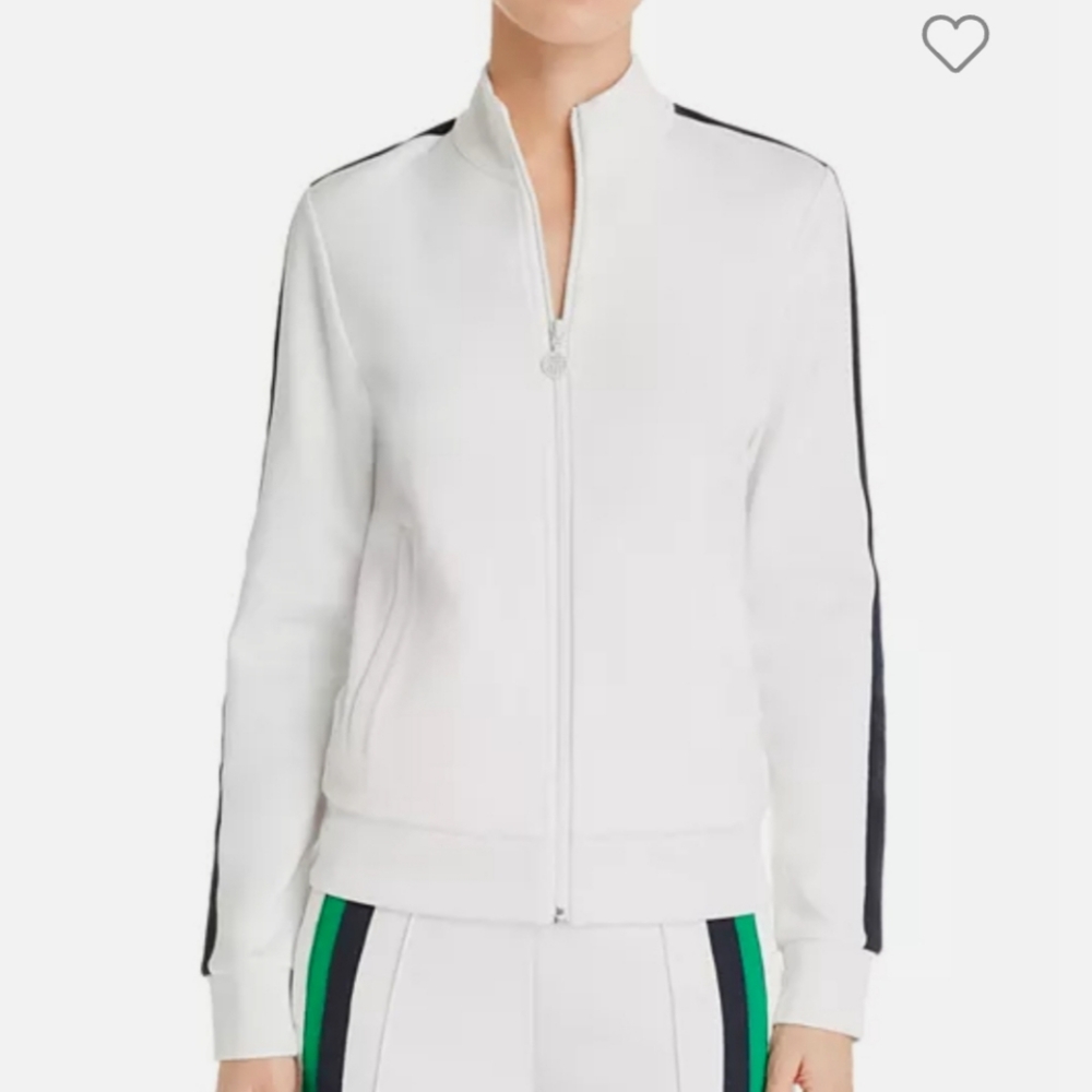 Tory Sport / Burch Double Stripe Track Snow White/wine / Navy Jacket , sz s/p